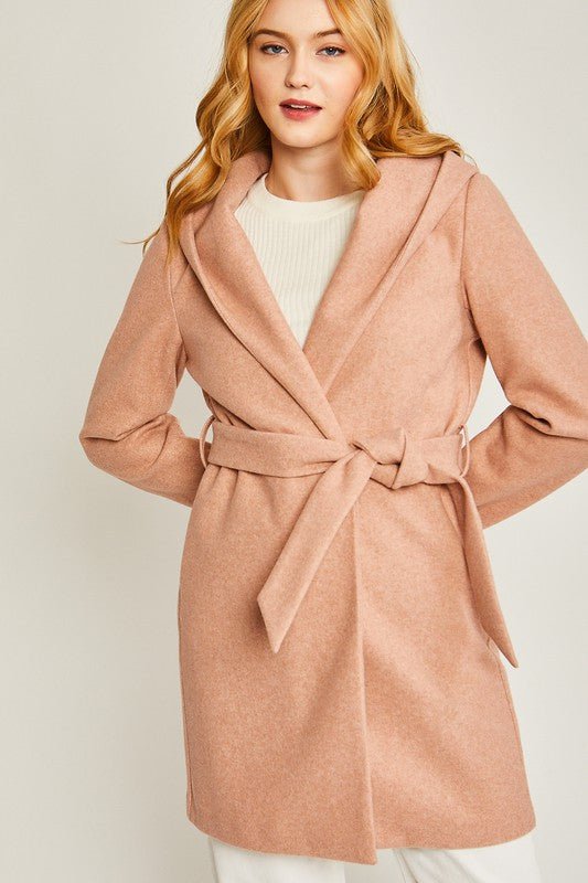 JQ Fleece Belted Hoodie Coat - KOKOTETE