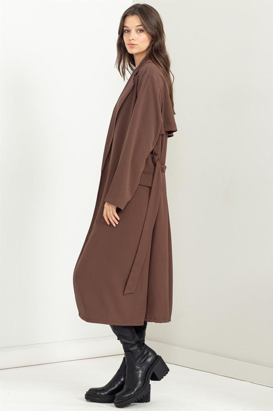 Keep Me Close Belted Women's Trench Coat - KOKOTETE