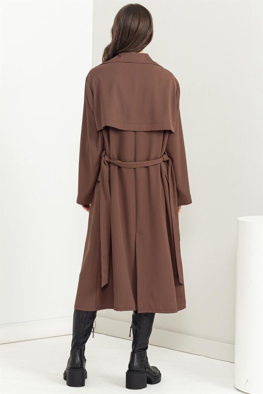 Keep Me Close Belted Women's Trench Coat - KOKOTETE