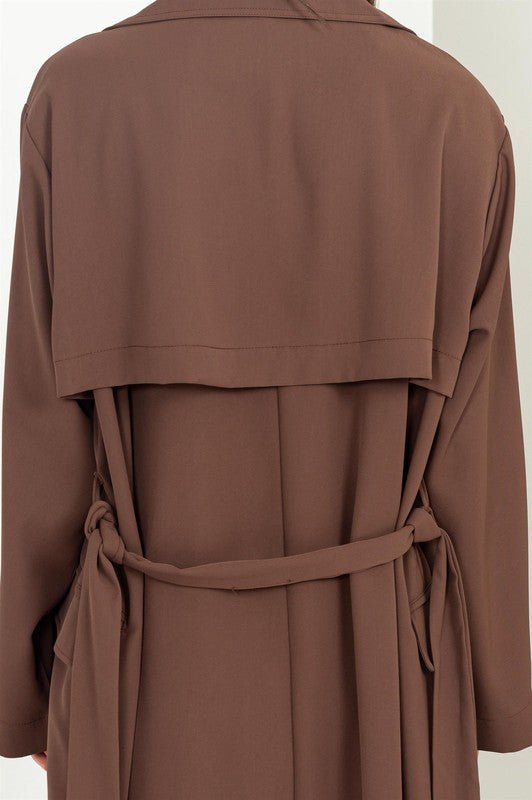 Keep Me Close Belted Women's Trench Coat - KOKOTETE