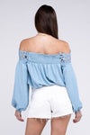 Lace Patchwork off - Shoulder Blouse - KOKOTETE