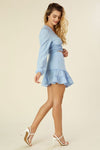 Lace trimmed smocking blouse and skirt set - KOKOTETE
