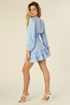 Lace trimmed smocking blouse and skirt set - KOKOTETE