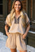 Leopard Trim Half - Zip Top and Shorts Set - KOKOTETE