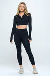 Long Sleeve Activewear Set Top and Leggings - KOKOTETE