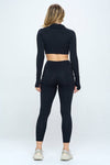 Long Sleeve Activewear Set Top and Leggings - KOKOTETE