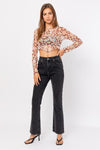 Long Sleeve Merrow Detail Crop Top - KOKOTETE