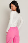Long Sleeve Round Neck Ribbed Bodysuit - KOKOTETE
