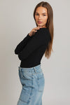 Long Sleeve Round Neck Ribbed Bodysuit - KOKOTETE