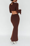 Long Sleeves with flared Cuffs Knit Maxi Dress - KOKOTETE