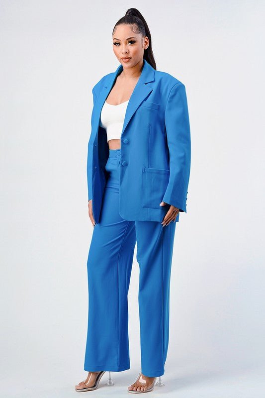 LOOSE FIT BLAZER AND PANTS SET - KOKOTETE
