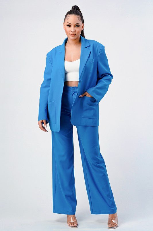LOOSE FIT BLAZER AND PANTS SET - KOKOTETE