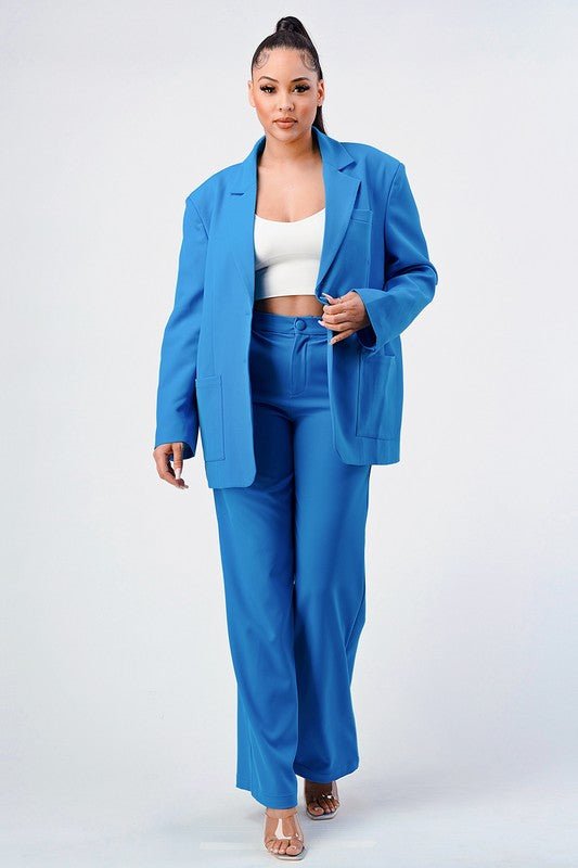 LOOSE FIT BLAZER AND PANTS SET - KOKOTETE