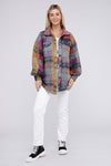 Loose Fit Buttoned Down Check Shirt Jacket - KOKOTETE