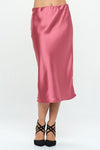 Made in USA Solid Satin Midi Skirt - KOKOTETE
