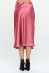 Made in USA Solid Satin Midi Skirt - KOKOTETE