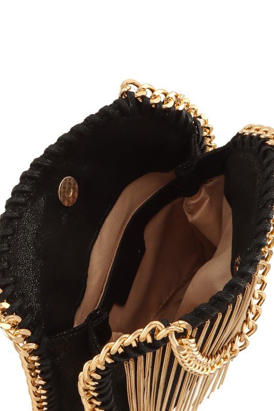 Metal Fringe Chain Crossbody Bag - KOKOTETE