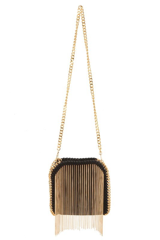 Metal Fringe Chain Crossbody Bag - KOKOTETE