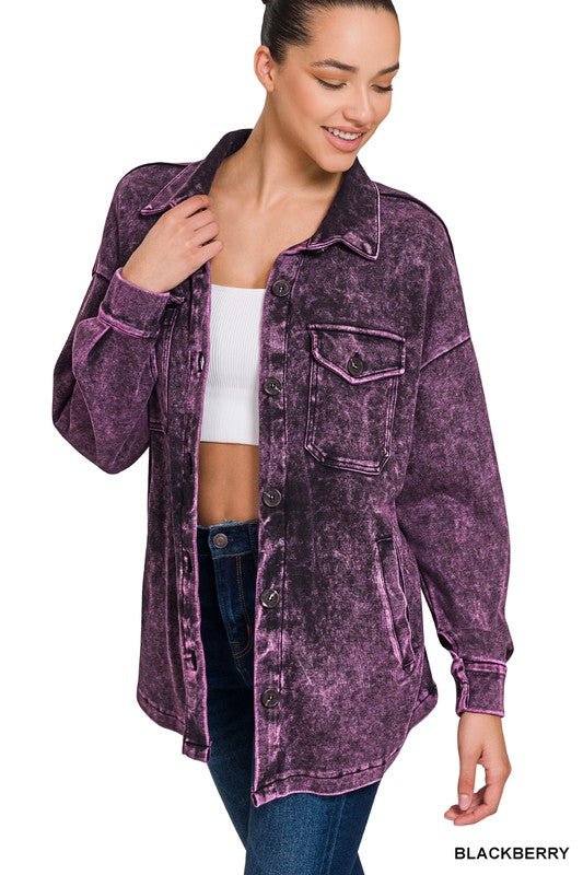 Mineral Washed Shacket - KOKOTETE