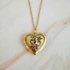 Nostalgic Heart Initial Open Locket Necklace - KOKOTETE
