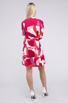 Notched neck Belted Dress - KOKOTETE
