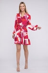 Notched neck Belted Dress - KOKOTETE