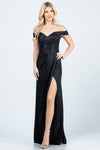 Off the shoulder glittery jacquard gathered gown - KOKOTETE