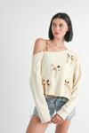 ONE SHOULDER FRENCH TERRY TOP WITH CUTOUT DETAIL - KOKOTETE