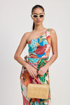 ONE SHOULDER WRAPPED MIDI DRESS - KOKOTETE