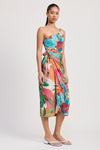 ONE SHOULDER WRAPPED MIDI DRESS - KOKOTETE