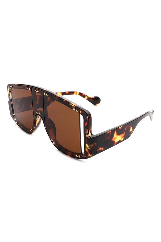 Oversize Square Fashion Shield Visor Sunglasses - KOKOTETE