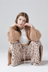 Oversized Pompom Sleeve Cardigan - KOKOTETE