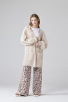 Oversized Pompom Sleeve Cardigan - KOKOTETE