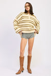 OVERSIZED STRIPE COLLAR SWEATER - KOKOTETE