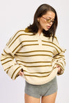 OVERSIZED STRIPE COLLAR SWEATER - KOKOTETE