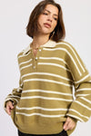 OVERSIZED STRIPE COLLAR SWEATER - KOKOTETE