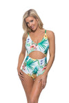 Pineapple cutout one piece swimsuit - KOKOTETE