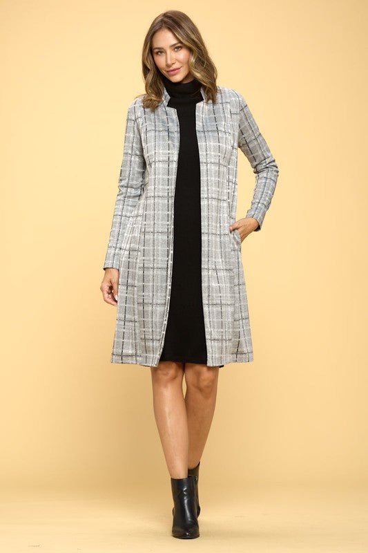Plaid Open Coat - KOKOTETE