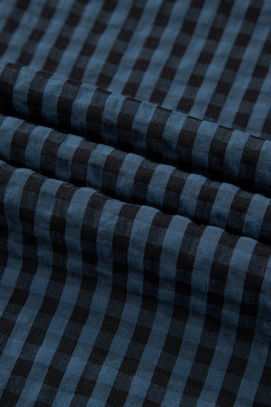 Plaid Print Buttoned Pocketed High Waist Overall - KOKOTETE