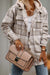 Plaid Removable Hood Buttoned Shacket - KOKOTETE