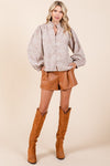 Plus Paisley Eyelet Laced Button - Up Blouse - KOKOTETE