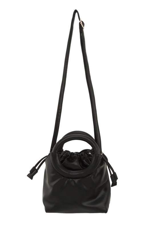 Pocket Round Handle Pu Leather Bag - KOKOTETE