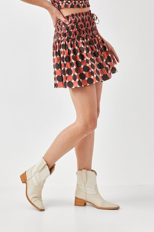 Polka Dot Printed Ruffled Skorts - KOKOTETE