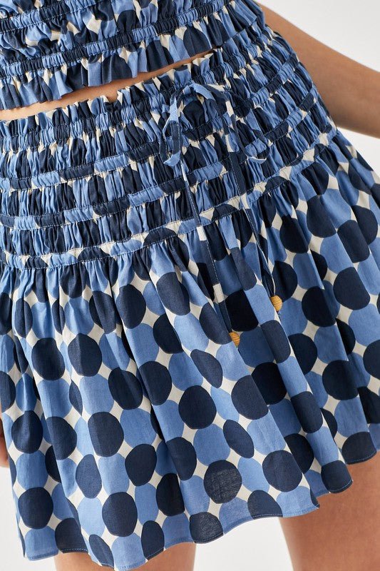 Polka Dot Printed Ruffled Skorts - KOKOTETE