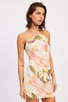 PRINTED HALTER SCARF TOP - KOKOTETE