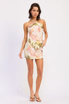 PRINTED HALTER SCARF TOP - KOKOTETE