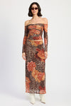 PRINTED LEOPARD MAXI SKIRT - KOKOTETE