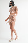 PRINTED MINI WRAPPED SKIRT - KOKOTETE