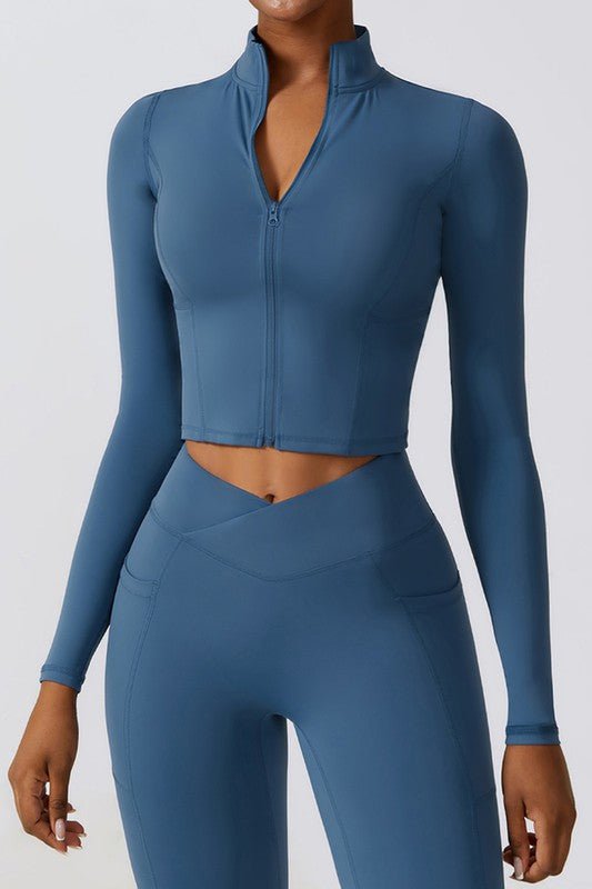Quick - drying long sleeve yoga suit sports tops - KOKOTETE