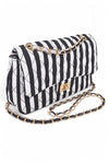 Quilted Cotton Stripe Pattern Shoulder Bag - KOKOTETE